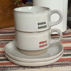 Hearth & Hand Coffee Mugs Morning Beautiful/Handsome